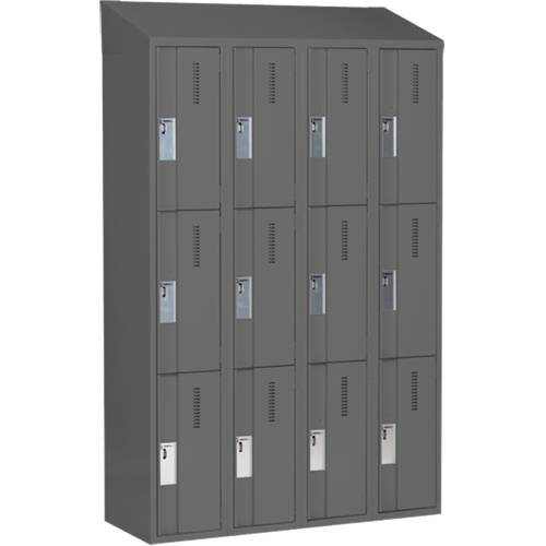 Casiers robustes Concorde, 3 niveaux, Bloc de 4, 48" x 18" x 78", Acier, Charbon, Soud&eacute; (assembl&eacute;) Les Fournitures Industrielles Méga