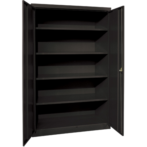 Armoires de rangement Hi-Boy profondes, Acier, 4 Tablettes, 72" h x 36" la x 24" P, Noir Les Fournitures Industrielles Méga