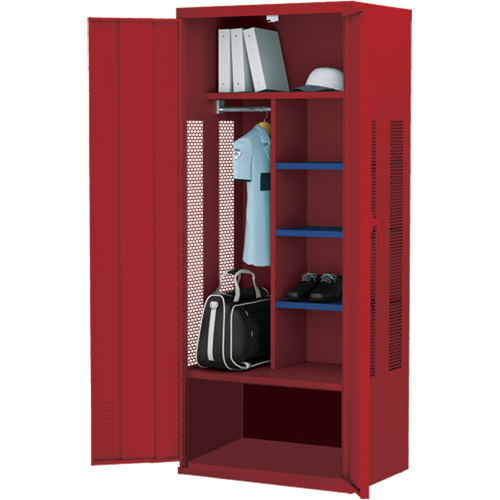 Casier de luxe pour &eacute;quipement, Acier, 36" la x 24" p x 72" h, Rouge Les Fournitures Industrielles Méga