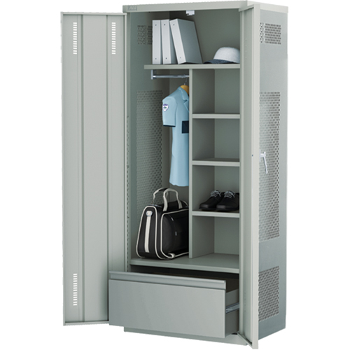 Deluxe Gear Locker, Steel, 36" W x 24" D x 72" H, Grey Les Fournitures Industrielles Méga