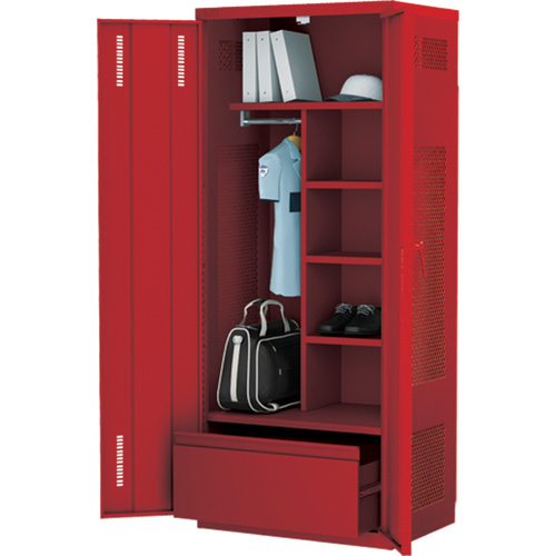 Casier de luxe pour &eacute;quipement, Acier, 36" la x 24" p x 72" h, Rouge Les Fournitures Industrielles Méga