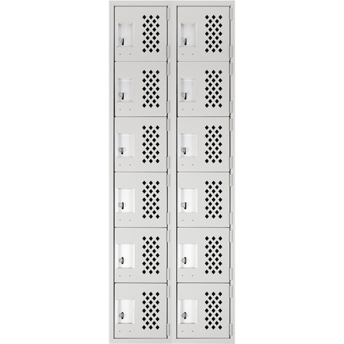 Clean Line Lockerettes, 6 -tier, Bank of 2, 18" x 72" x 12", Steel Les Fournitures Industrielles Méga