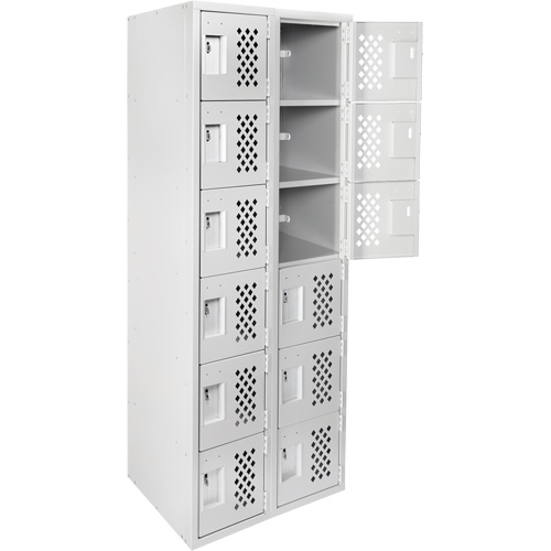 Clean Line Lockerettes, 6 -tier, Bank of 2, 18" x 72" x 12", Steel Les Fournitures Industrielles Méga