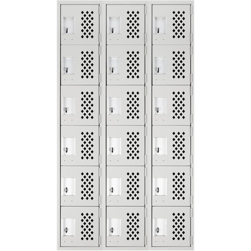 Clean Line Lockerettes, 6 -tier, Bank of 3, 18" x 72" x 12", Steel Les Fournitures Industrielles Méga