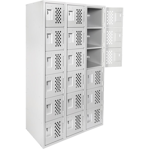 Clean Line Lockerettes, 6 -tier, Bank of 3, 18" x 72" x 12", Steel Les Fournitures Industrielles Méga