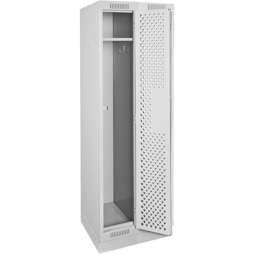 Clean Line Lockers, Bank of 2, 24" x 18" x 76", Steel, Grey, Rivet (Assembled), Perforated Les Fournitures Industrielles Méga