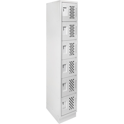 Assembled Lockerettes Clean Line Perforated Economy Lockers, 6 -tier, 18" x 72" x 12", Steel Les Fournitures Industrielles Méga
