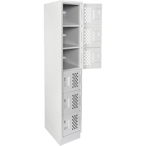 Assembled Lockerettes Clean Line Perforated Economy Lockers, 6 -tier, 18" x 72" x 12", Steel Les Fournitures Industrielles Méga