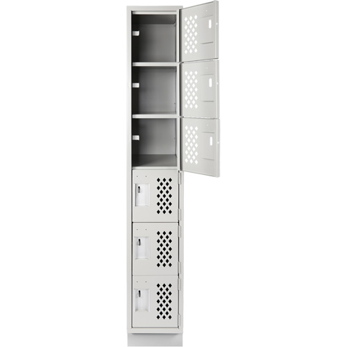 Assembled Lockerettes Clean Line Perforated Economy Lockers, 6 -tier, 18" x 72" x 12", Steel Les Fournitures Industrielles Méga