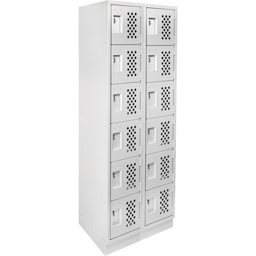Clean-Line Perforated Lockerette, 6 -tier, Bank of 2, 12" x 72" x 12", Steel Les Fournitures Industrielles Méga