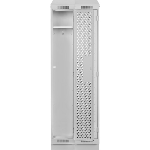 Clean Line Lockers, Bank of 2, 24" x 18" x 82", Steel, Grey, Rivet (Assembled), Perforated Les Fournitures Industrielles Méga