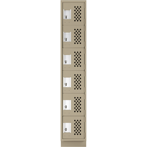 Clean-Line Perforated Lockerette, 6 -tier, 12" x 72" x 12", Steel Les Fournitures Industrielles Méga
