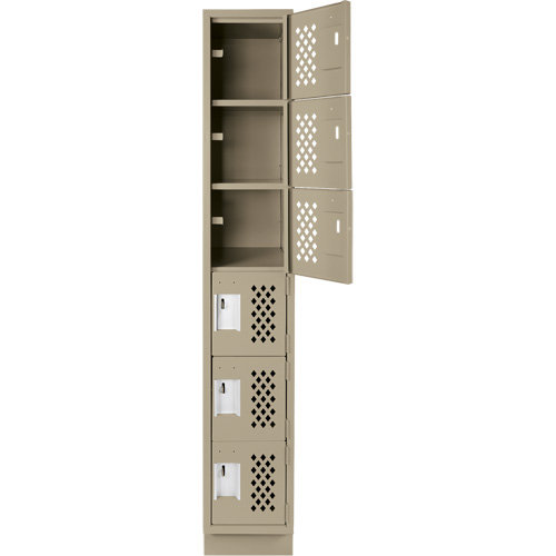 Clean-Line Perforated Lockerette, 6 -tier, 12" x 72" x 12", Steel Les Fournitures Industrielles Méga