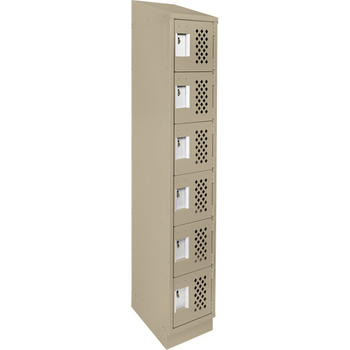 Clean-Line Perforated Lockerette, 6 -tier, 12" x 72" x 12", Steel Les Fournitures Industrielles Méga
