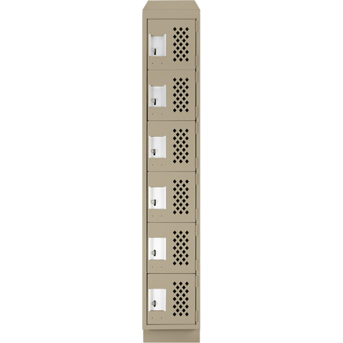 Clean-Line Perforated Lockerette, 6 -tier, 12" x 72" x 12", Steel Les Fournitures Industrielles Méga
