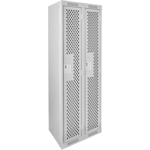 Casiers Clean Line, 2 niveaux, 12" x 15" x 72", Acier, Gris, Rivet (assembl&eacute;), Perfor&eacute; Les Fournitures Industrielles Méga