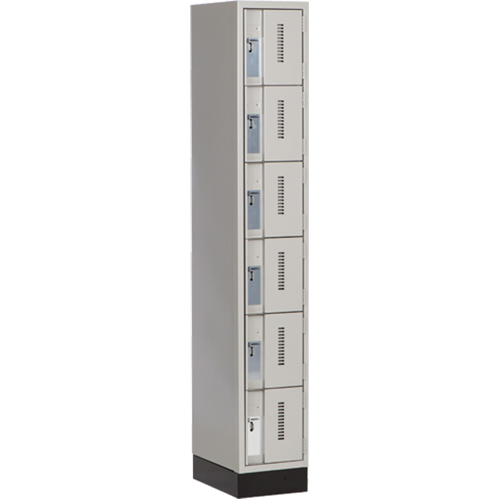 Concorde Heavy-Duty Lockers, 6 -tier, 12" x 18" x 76", Steel, Grey, Welded (Assembled) Les Fournitures Industrielles Méga