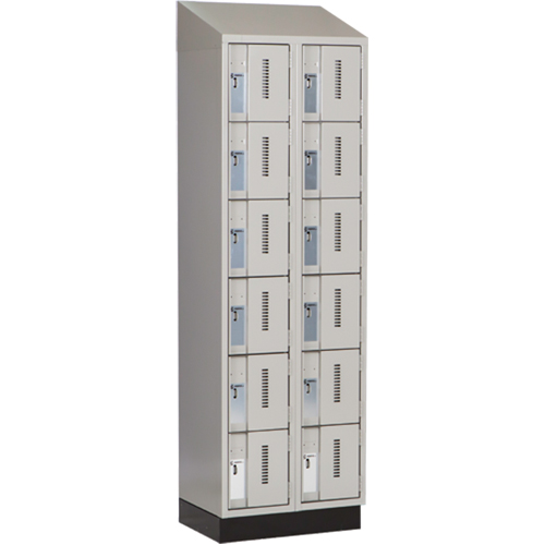 Concorde Heavy-Duty Lockers, 6 -tier, Bank of 2, 24" x 18" x 82", Steel, Grey, Welded (Assembled) Les Fournitures Industrielles Méga