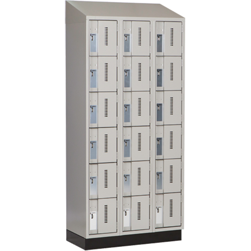 Concorde Heavy-Duty Lockers, 6 -tier, Bank of 3, 36" x 18" x 82", Steel, Grey, Welded (Assembled) Les Fournitures Industrielles Méga