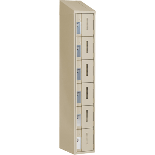 Concorde Heavy-Duty Lockers, 6 -tier, 12" x 18" x 78", Steel, Beige, Welded (Assembled) Les Fournitures Industrielles Méga