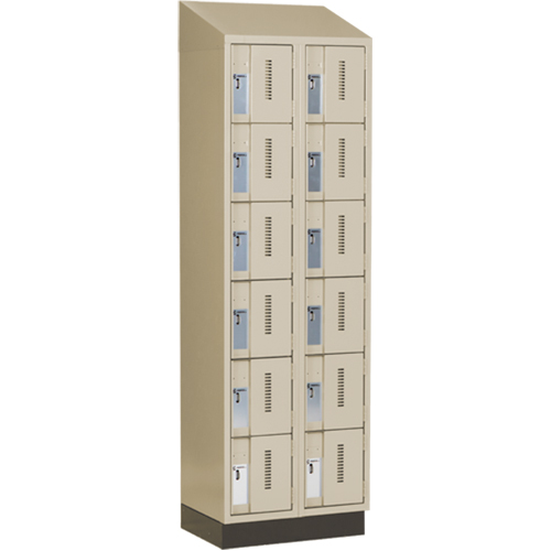 Concorde Heavy-Duty Lockers, 6 -tier, Bank of 2, 24" x 18" x 82", Steel, Beige, Welded (Assembled) Les Fournitures Industrielles Méga