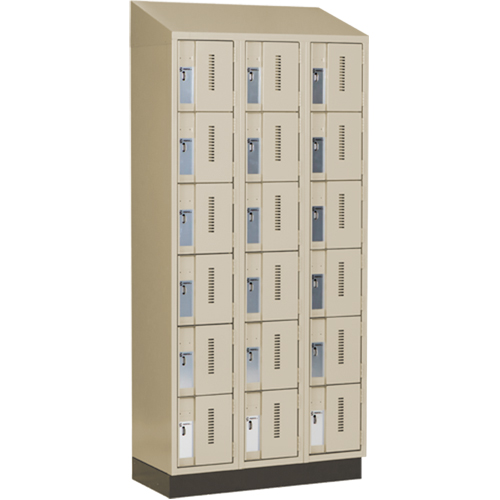 Concorde Heavy-Duty Lockers, 6 -tier, Bank of 3, 36" x 18" x 82", Steel, Beige, Welded (Assembled) Les Fournitures Industrielles Méga