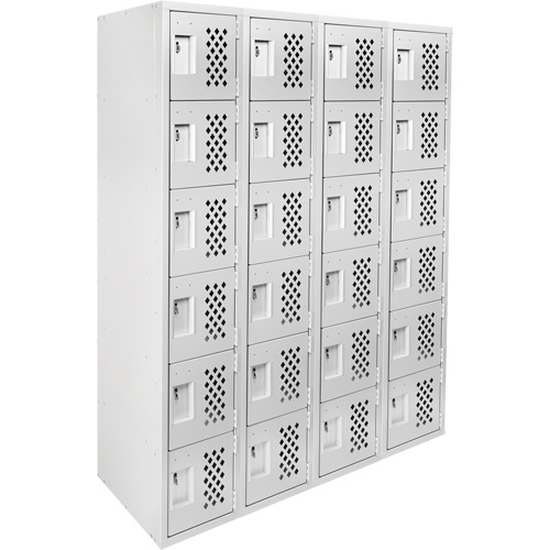 Clean Line Lockerettes, 6 -tier, Bank of 4, 18" x 72" x 12", Steel Les Fournitures Industrielles Méga
