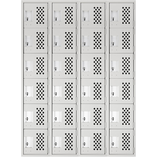 Clean Line Lockerettes, 6 -tier, Bank of 4, 18" x 72" x 12", Steel Les Fournitures Industrielles Méga
