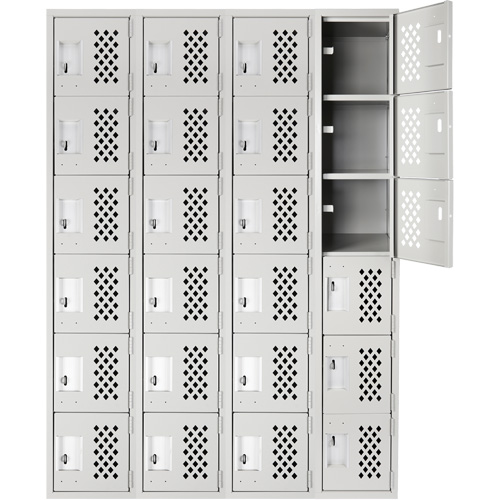 Clean Line Lockerettes, 6 -tier, Bank of 4, 18" x 72" x 12", Steel Les Fournitures Industrielles Méga