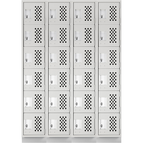 Casiers &eacute;conomiques perfor&eacute;s et assembl&eacute;s Clean Line, 6 niveaux, Bloc de 4, 18" x 72" x 12", Acier Les Fournitures Industrielles Méga
