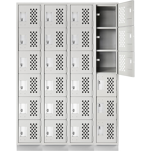 Casiers &eacute;conomiques perfor&eacute;s et assembl&eacute;s Clean Line, 6 niveaux, Bloc de 4, 18" x 72" x 12", Acier Les Fournitures Industrielles Méga