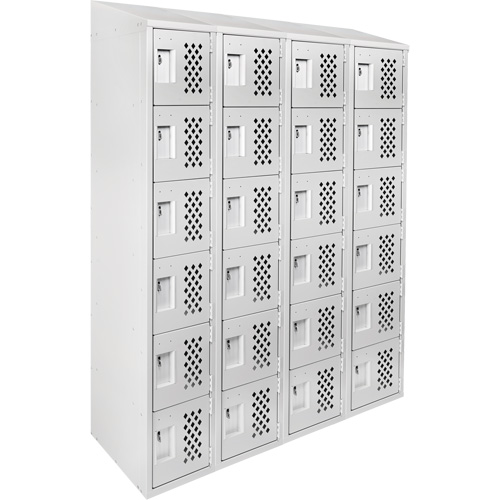 Casiers &eacute;conomiques perfor&eacute;s et assembl&eacute;s Clean Line, 6 niveaux, Bloc de 4, 18" x 72" x 12", Acier Les Fournitures Industrielles Méga