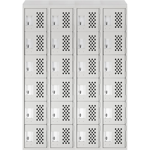 Casiers &eacute;conomiques perfor&eacute;s et assembl&eacute;s Clean Line, 6 niveaux, Bloc de 4, 18" x 72" x 12", Acier Les Fournitures Industrielles Méga
