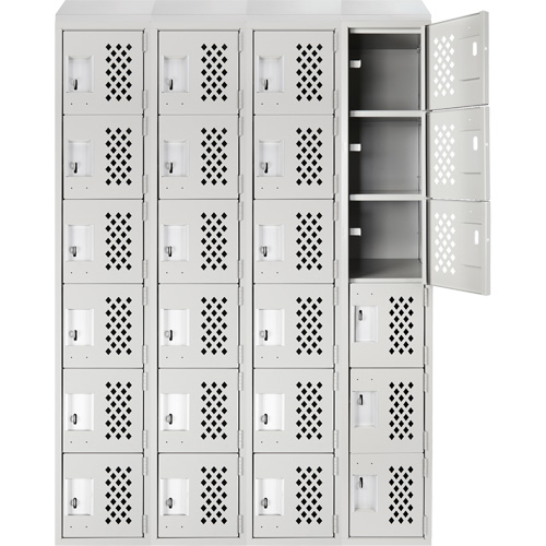 Casiers &eacute;conomiques perfor&eacute;s et assembl&eacute;s Clean Line, 6 niveaux, Bloc de 4, 18" x 72" x 12", Acier Les Fournitures Industrielles Méga