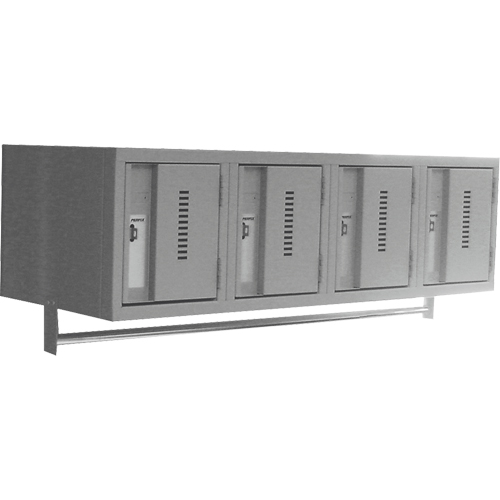 Wall Hung Lockers - Heavy Duty, Bank of 4, 18" x 12" x 12", Steel Les Fournitures Industrielles Méga