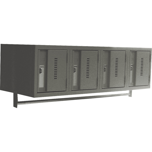 Wall Hung Lockers - Heavy Duty, Bank of 4, 18" x 12" x 12", Steel Les Fournitures Industrielles Méga