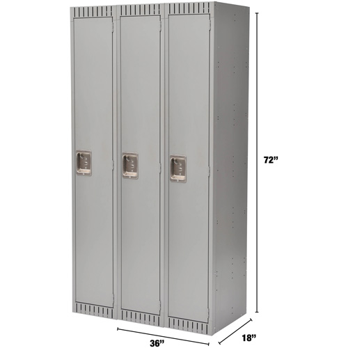 Casiers, Bloc de 3, 36" x 18" x 72", Acier, Gris, Rivet (assembl&eacute;) Les Fournitures Industrielles Méga