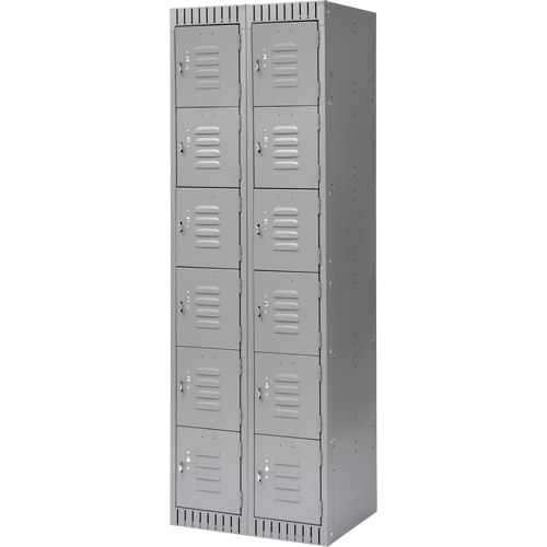 Casiers, 6 niveaux, Bloc de 2, 24" x 18" x 72", Acier, Gris, D&eacute;mont&eacute; Les Fournitures Industrielles Méga