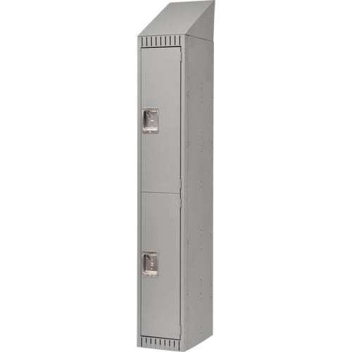 Assembled Lockers, 2 -tier, 12" x 18" x 72", Steel, Grey, Rivet (Assembled) Les Fournitures Industrielles Méga