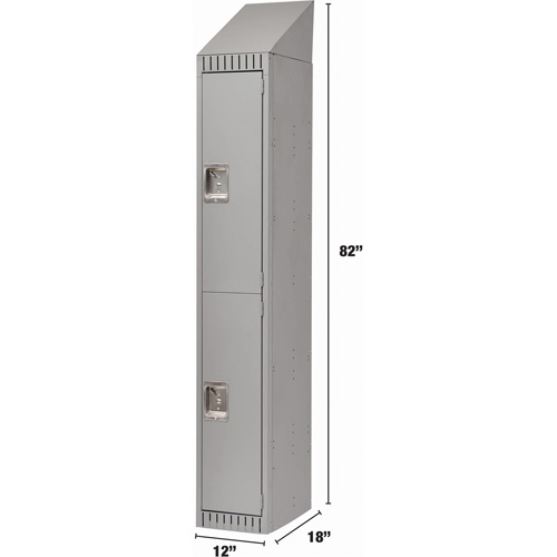 Assembled Lockers, 2 -tier, 12" x 18" x 72", Steel, Grey, Rivet (Assembled) Les Fournitures Industrielles Méga