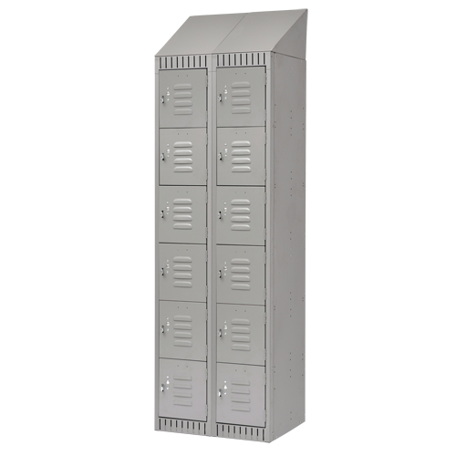 Casiers, 6 niveaux, Bloc de 2, 24" x 18" x 82", Acier, Gris, D&eacute;mont&eacute; Les Fournitures Industrielles Méga