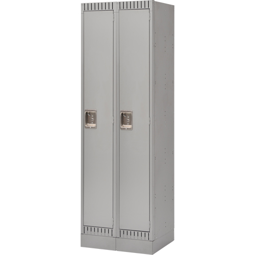Lockers, Bank of 2, 24" x 18" x 76", Steel, Grey, Knocked Down Les Fournitures Industrielles Méga