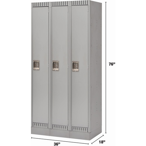 Casiers, Bloc de 3, 36" x 18" x 76", Acier, Gris, D&eacute;mont&eacute; Les Fournitures Industrielles Méga