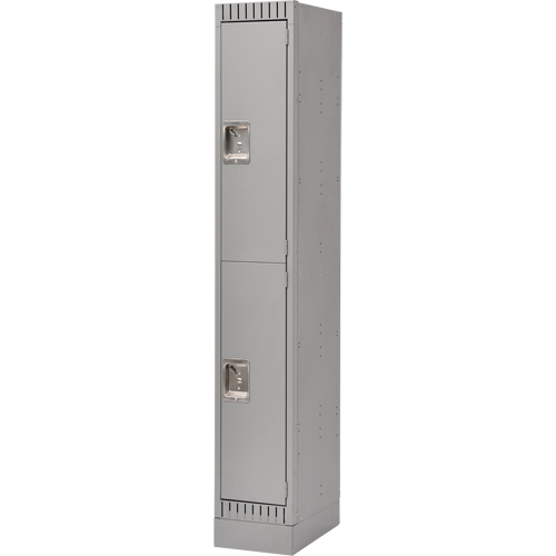 Lockers, 2 -tier, 12" x 18" x 76", Steel, Grey, Knocked Down Les Fournitures Industrielles Méga