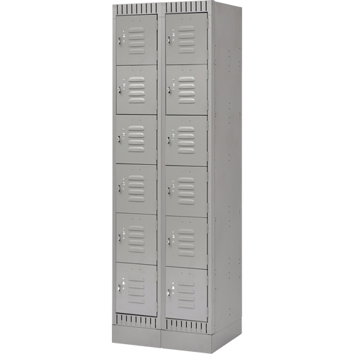 Casiers, 6 niveaux, Bloc de 2, 24" x 18" x 76", Acier, Gris, D&eacute;mont&eacute; Les Fournitures Industrielles Méga