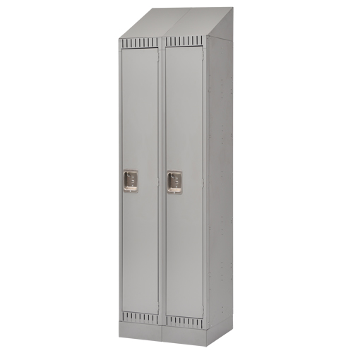 Assembled Lockers, Bank of 2, 24" x 18" x 72", Steel, Grey, Rivet (Assembled) Les Fournitures Industrielles Méga