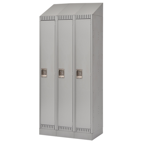 Assembled Lockers, Bank of 3, 36" x 18" x 72", Steel, Grey, Rivet (Assembled) Les Fournitures Industrielles Méga