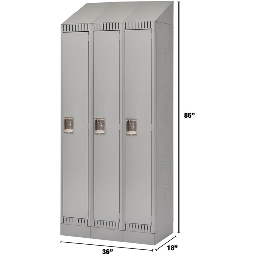 Casiers, Bloc de 3, 36" x 18" x 86", Acier, Gris, D&eacute;mont&eacute; Les Fournitures Industrielles Méga