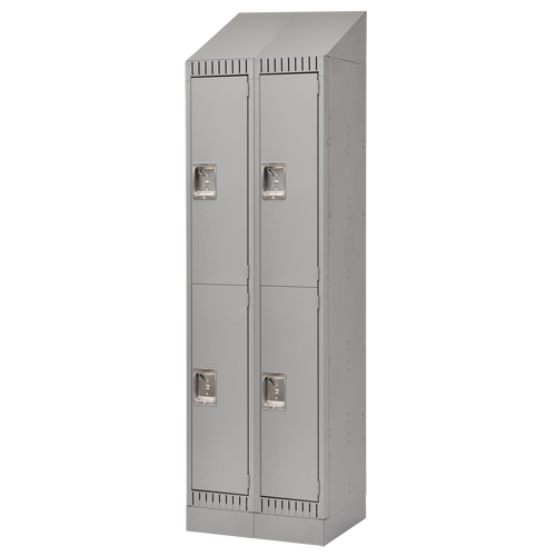 Casiers, 2 niveaux, Bloc de 2, 24" x 18" x 86", Acier, Gris, D&eacute;mont&eacute; Les Fournitures Industrielles Méga
