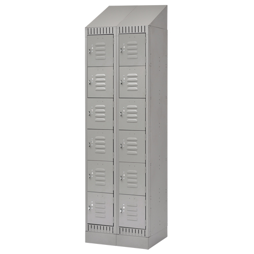 Casiers, 6 niveaux, Bloc de 2, 24" x 18" x 86", Acier, Gris, D&eacute;mont&eacute; Les Fournitures Industrielles Méga